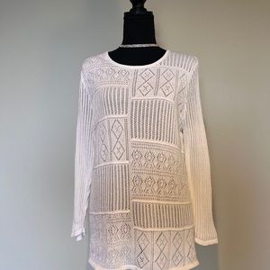 White lacy sweater